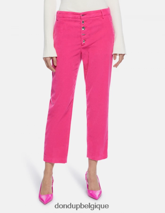 femmes vêtements DONDUP orchidée pantalon ample en velours nima 8826D0136