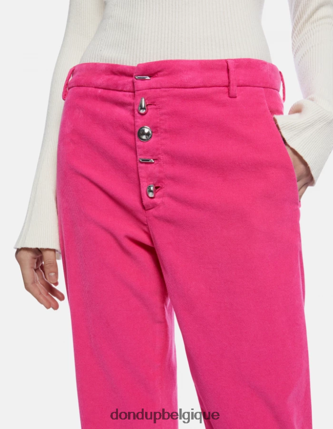 femmes vêtements DONDUP orchidée pantalon ample en velours nima 8826D0136