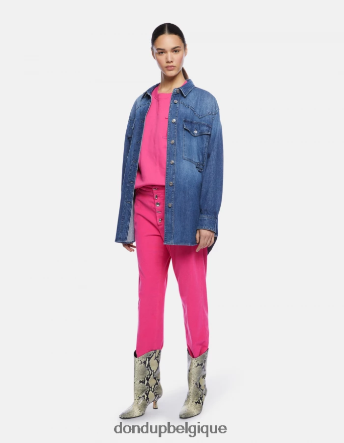 femmes vêtements DONDUP orchidée pantalon ample en velours nima 8826D0136