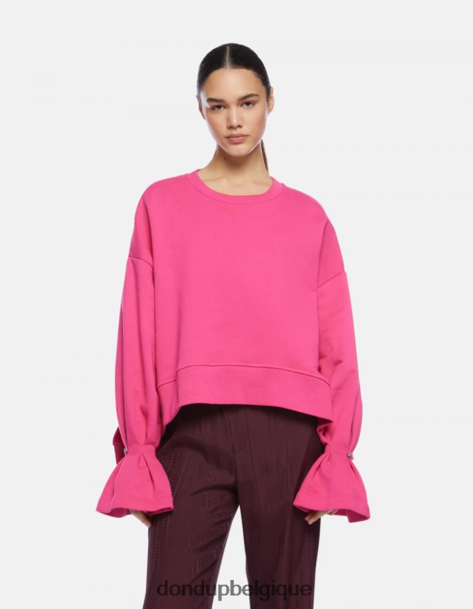 femmes vêtements DONDUP orchidée sweat-shirt coupe classique à col rond 8826D0427