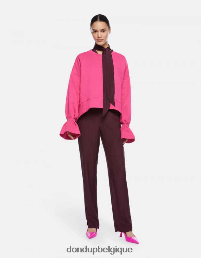 femmes vêtements DONDUP orchidée sweat-shirt coupe classique à col rond 8826D0427