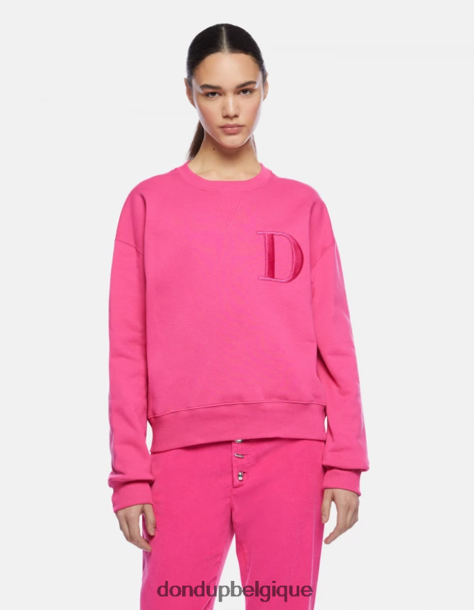 femmes vêtements DONDUP orchidée sweat-shirt coupe classique à col rond 8826D0434