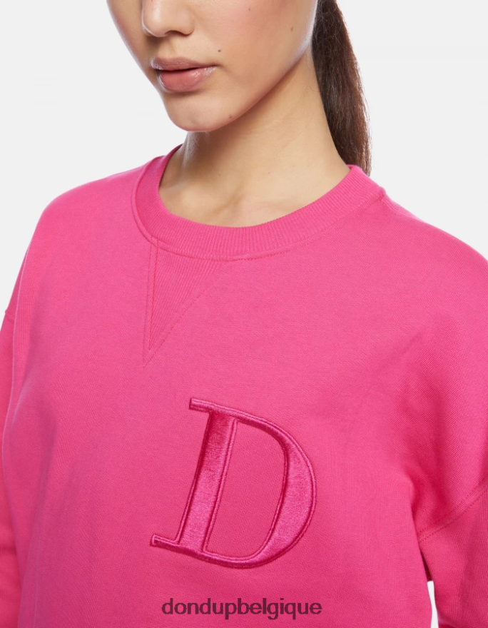femmes vêtements DONDUP orchidée sweat-shirt coupe classique à col rond 8826D0434