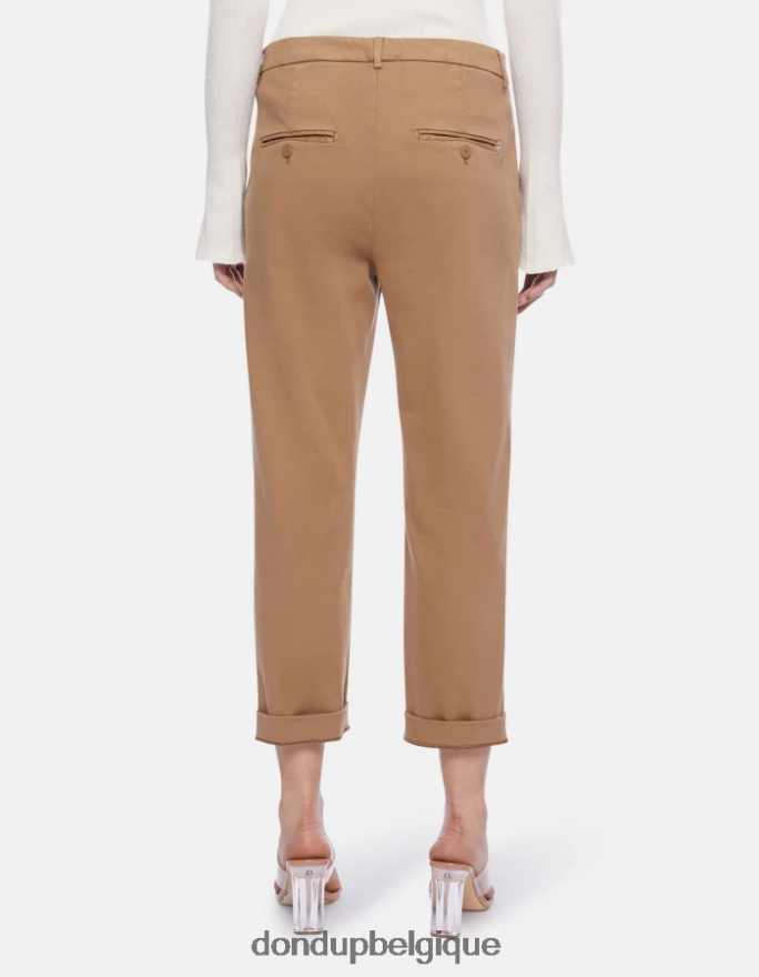 femmes vêtements DONDUP sable pantalon ample en tricotine nima 8826D0232