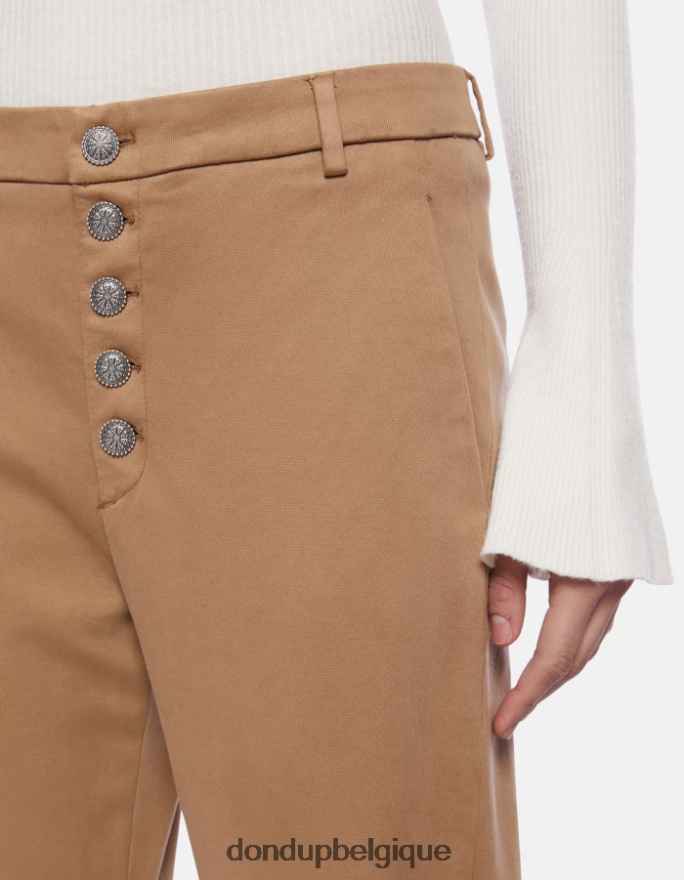 femmes vêtements DONDUP sable pantalon ample en tricotine nima 8826D0232