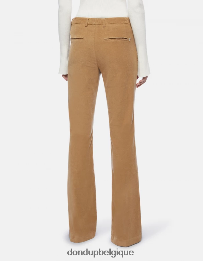 femmes vêtements DONDUP sable pantalon bootcut lexi en velours 8826D0121