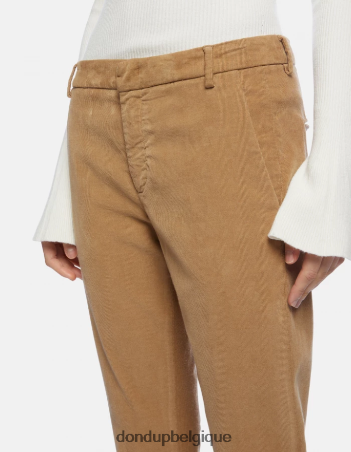 femmes vêtements DONDUP sable pantalon bootcut lexi en velours 8826D0121