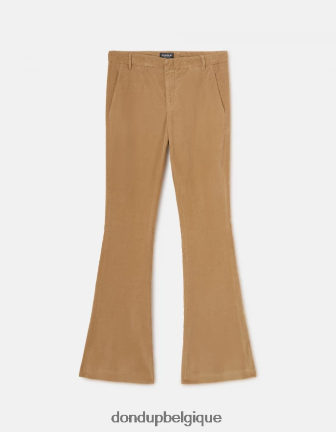 femmes vêtements DONDUP sable pantalon bootcut lexi en velours 8826D0121