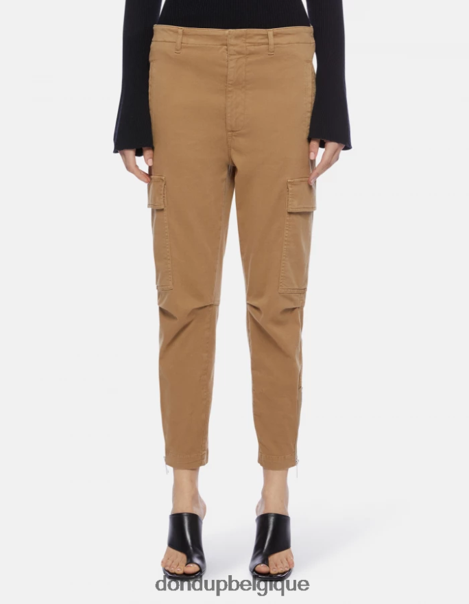 femmes vêtements DONDUP sable pantalon cargo en coton eve 8826D0162
