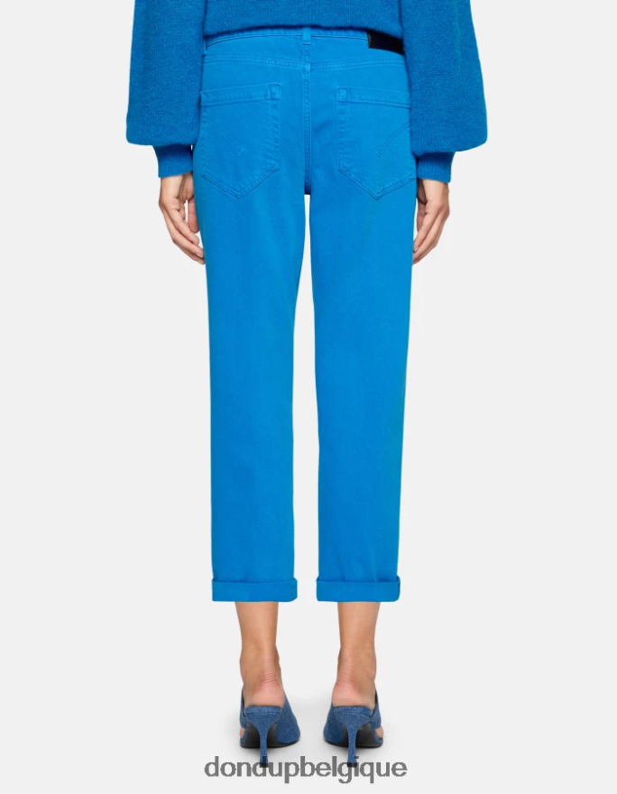 femmes vêtements DONDUP turquoise koons - jean ample en denim bull stretch 8826D035