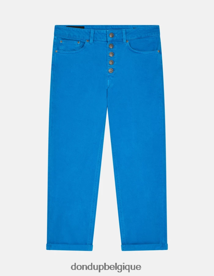 femmes vêtements DONDUP turquoise koons - jean ample en denim bull stretch 8826D035