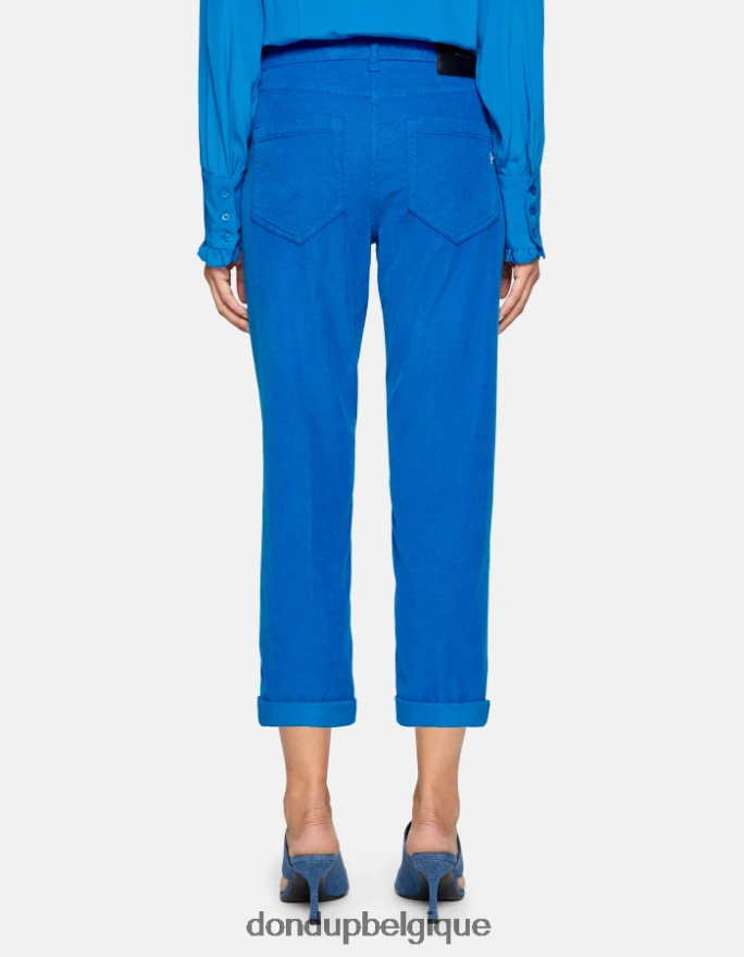 femmes vêtements DONDUP turquoise koons pantalon ample en velours 8826D075