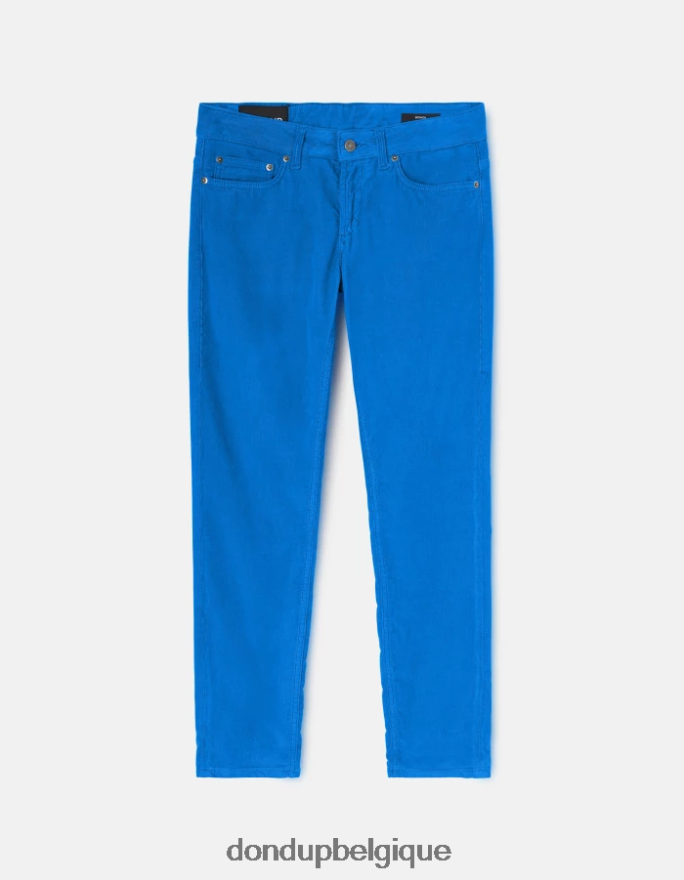 femmes vêtements DONDUP turquoise monroe pantalon skinny en velours 8826D014
