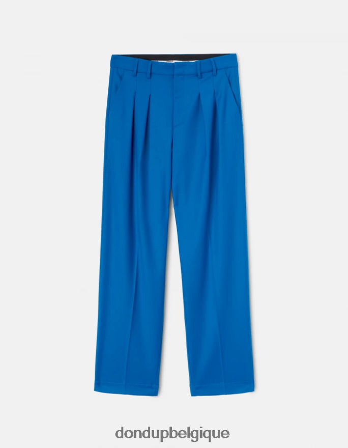 femmes vêtements DONDUP turquoise pantalon ample en flanelle daly 8826D0194