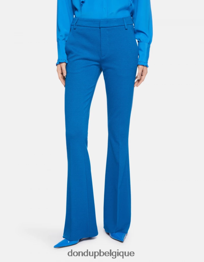 femmes vêtements DONDUP turquoise pantalon bootcut lexi en jersey 8826D0157