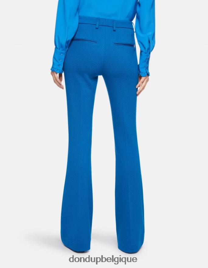 femmes vêtements DONDUP turquoise pantalon bootcut lexi en jersey 8826D0157