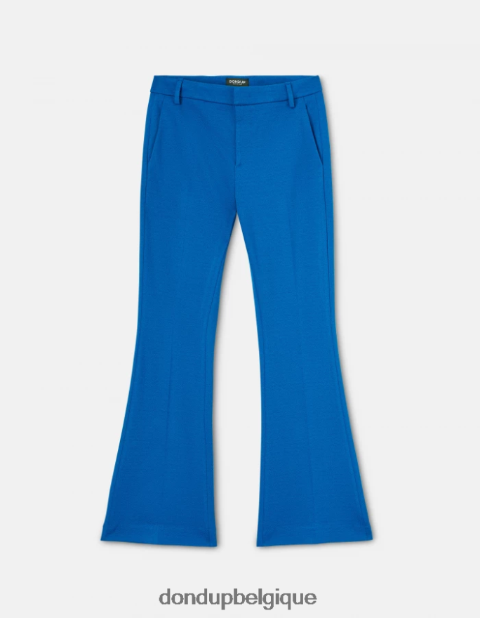 femmes vêtements DONDUP turquoise pantalon bootcut lexi en jersey 8826D0157