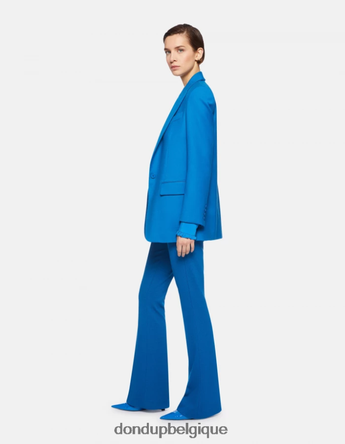 femmes vêtements DONDUP turquoise pantalon bootcut lexi en jersey 8826D0157