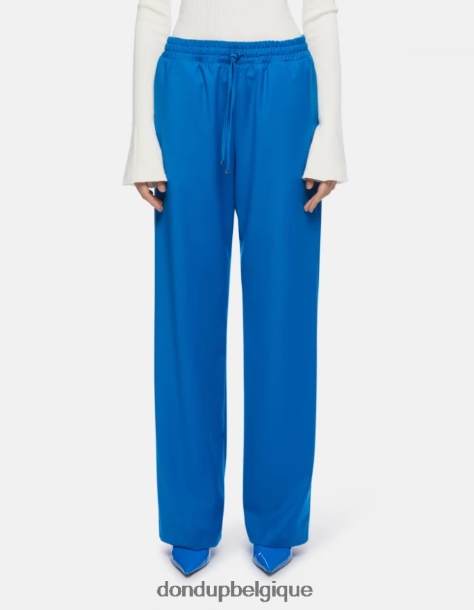 femmes vêtements DONDUP turquoise pantalon de jogging en flanelle marisol 8826D0181
