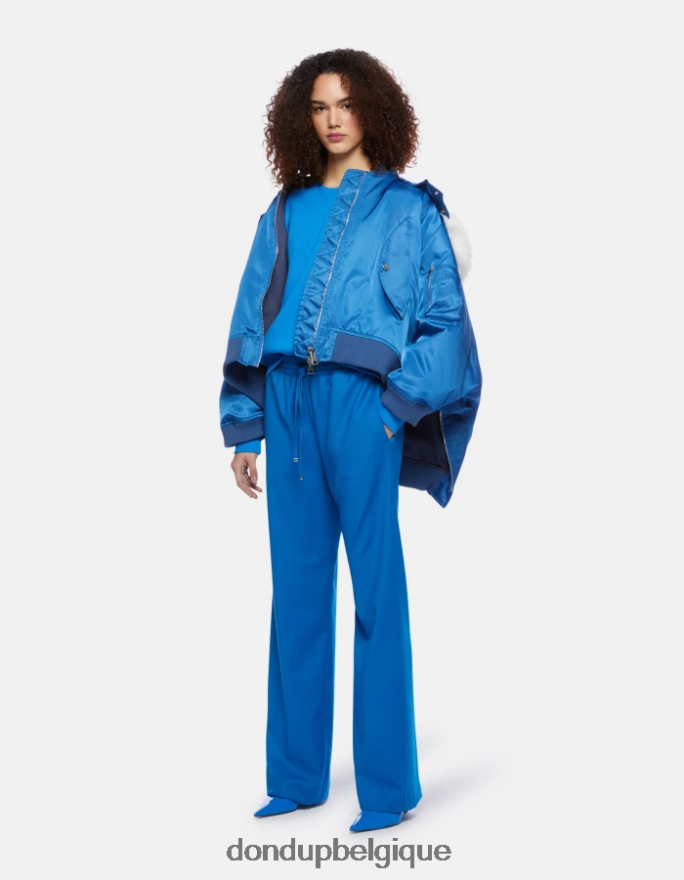femmes vêtements DONDUP turquoise pantalon de jogging en flanelle marisol 8826D0181