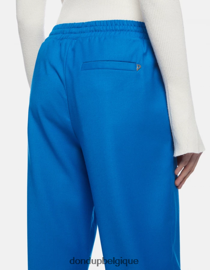 femmes vêtements DONDUP turquoise pantalon de jogging en flanelle marisol 8826D0181