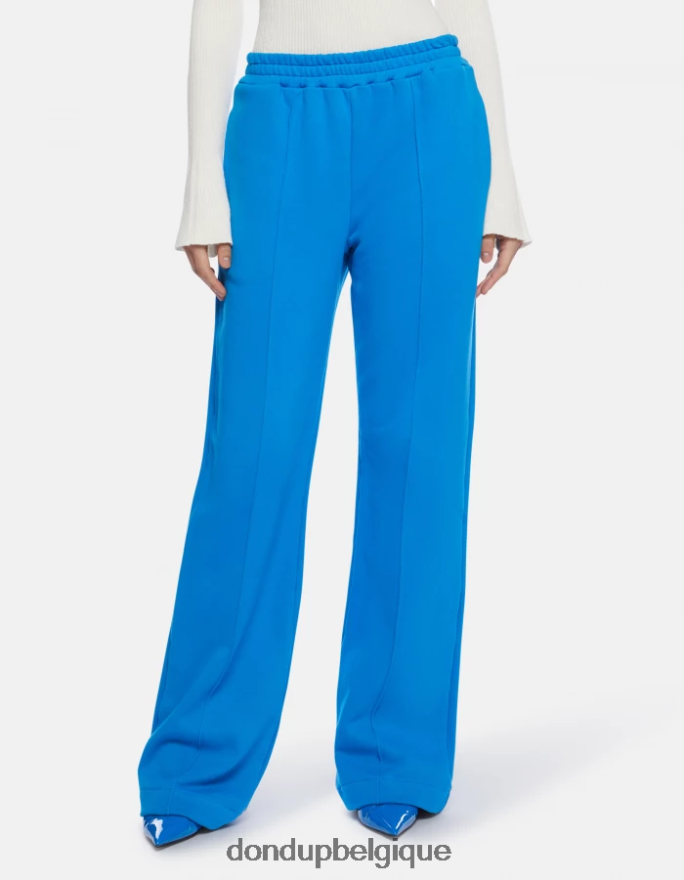 femmes vêtements DONDUP turquoise pantalon large en polaire 8826D0171