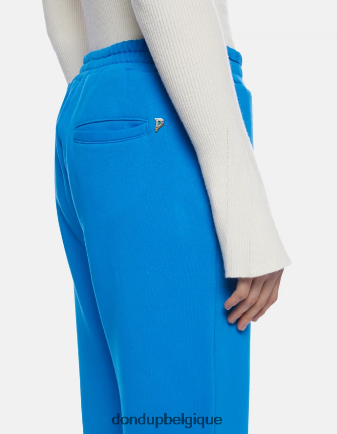 femmes vêtements DONDUP turquoise pantalon large en polaire 8826D0171