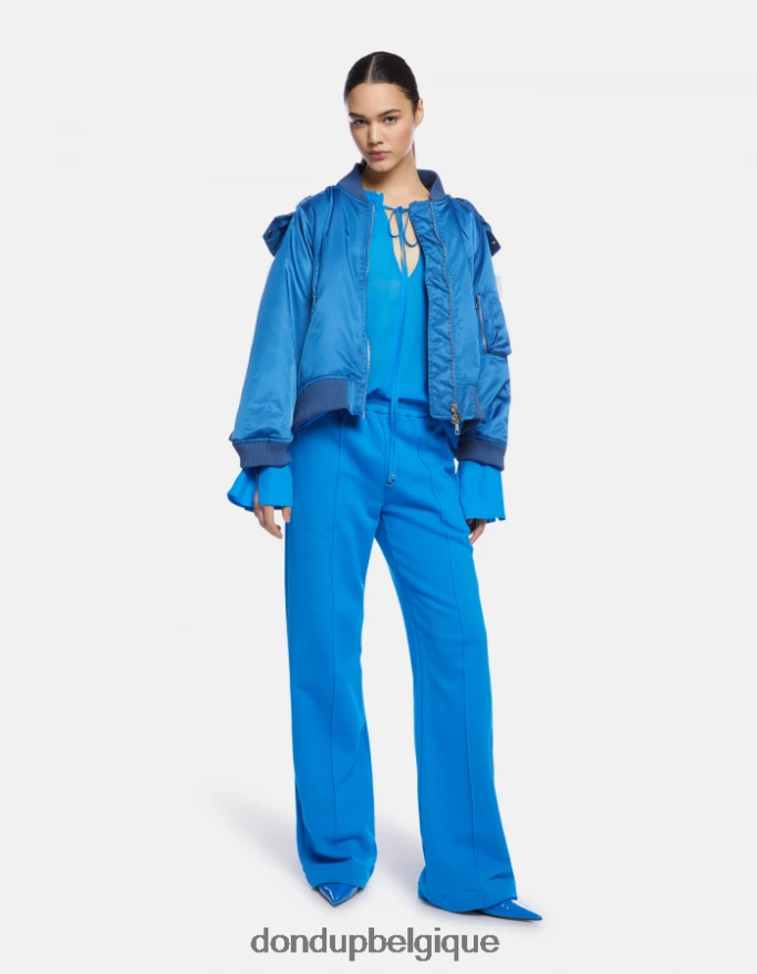 femmes vêtements DONDUP turquoise pantalon large en polaire 8826D0171