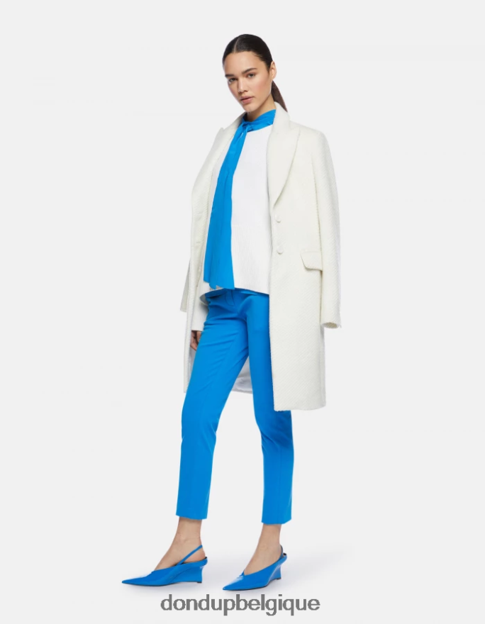 femmes vêtements DONDUP turquoise pantalon slim en tricotine parfait 8826D0212