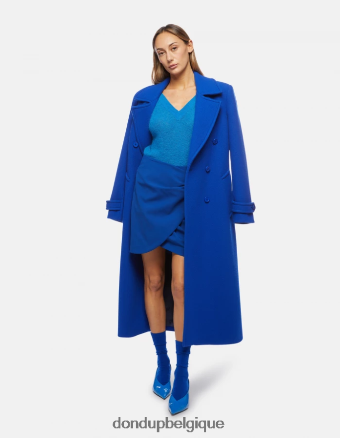 femmes vêtements DONDUP turquoise pull en mohair à col v 8826D0302