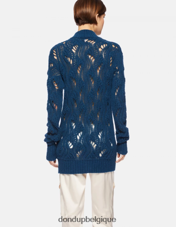 femmes vêtements DONDUP turquoise pull à col rond en laine 8826D0319
