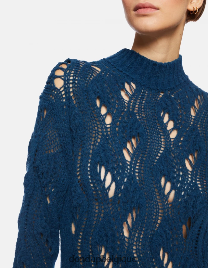 femmes vêtements DONDUP turquoise pull à col rond en laine 8826D0319