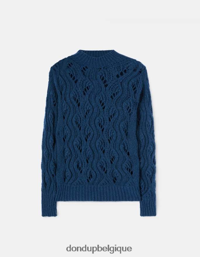 femmes vêtements DONDUP turquoise pull à col rond en laine 8826D0319