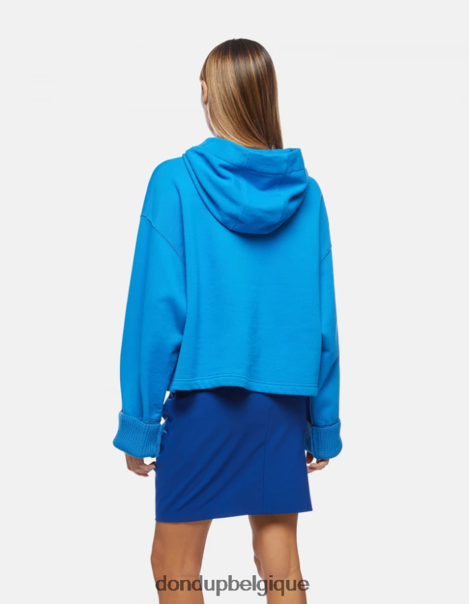femmes vêtements DONDUP turquoise sweat à capuche surdimensionné 8826D0453