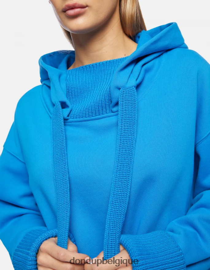femmes vêtements DONDUP turquoise sweat à capuche surdimensionné 8826D0453
