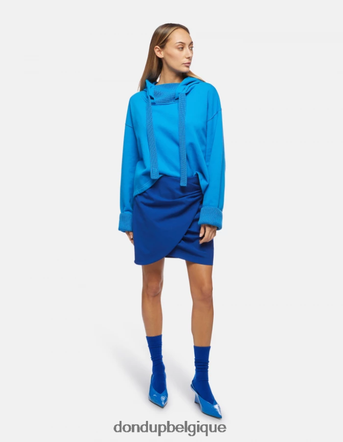 femmes vêtements DONDUP turquoise sweat à capuche surdimensionné 8826D0453