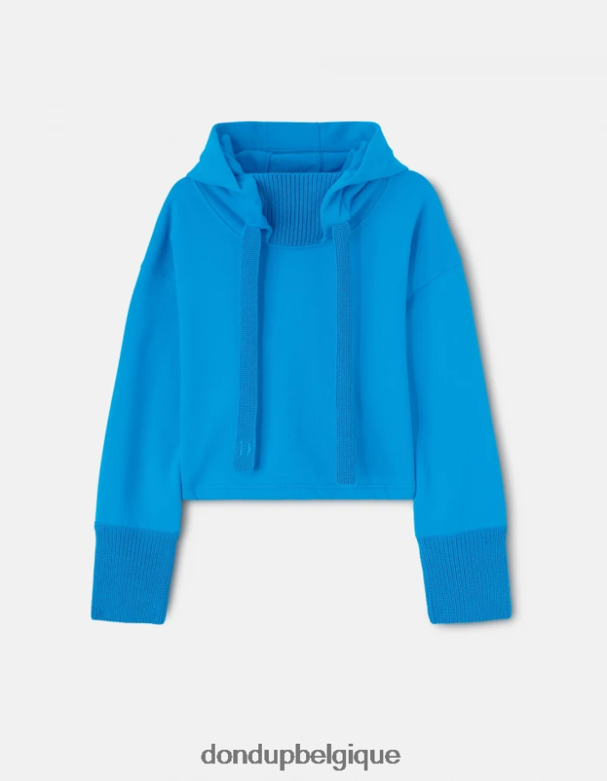 femmes vêtements DONDUP turquoise sweat à capuche surdimensionné 8826D0453