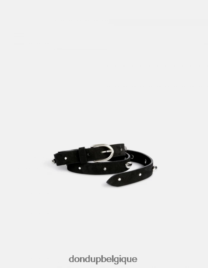 femmes accessoires DONDUP noir ceinture en daim 8826D0478