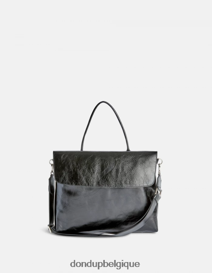 femmes accessoires DONDUP noir sac en cuir brillant 8826D0484