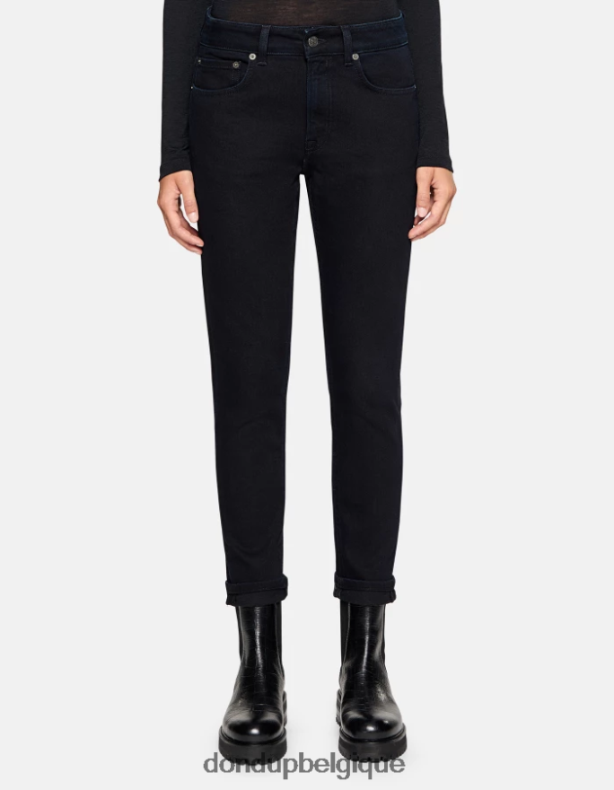 femmes vêtements DONDUP bleu touareg jean mila en denim stretch coupe carotte 8826D021