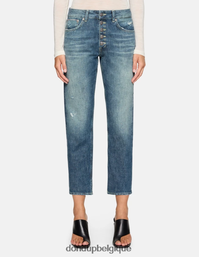 femmes vêtements DONDUP bleu jean ample en denim à lisière rigide koons 8826D098