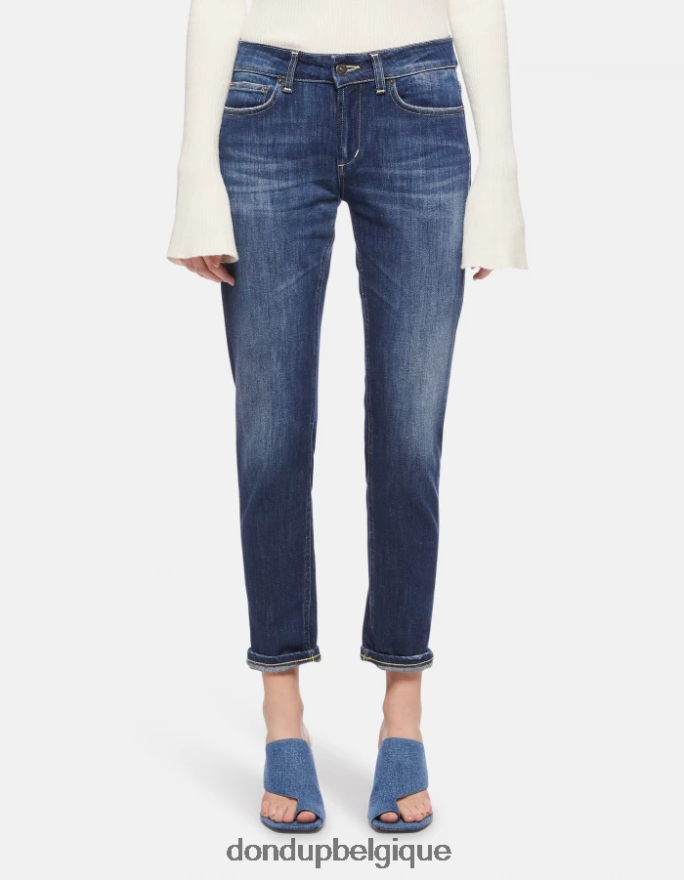 femmes vêtements DONDUP bleu jean monroe skinny en denim stretch 8826D088