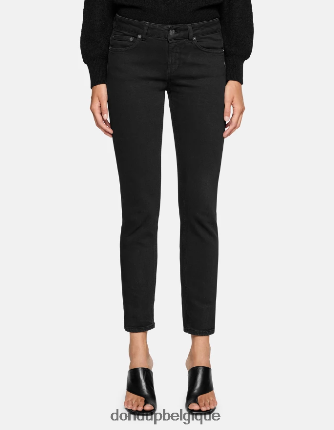 femmes vêtements DONDUP noir jean monroe coupe skinny en denim bull stretch 8826D023
