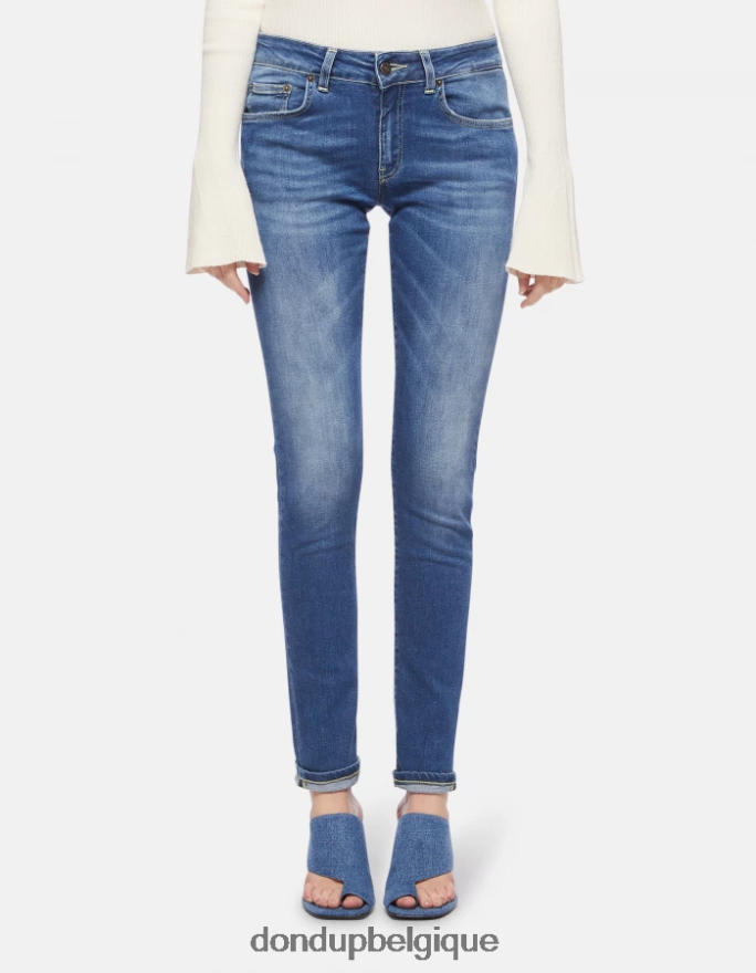 femmes vêtements DONDUP bleu jean gaia en denim stretch super skinny 8826D048