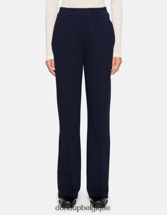 femmes vêtements DONDUP bleu marine pantalon large en polaire 8826D0189