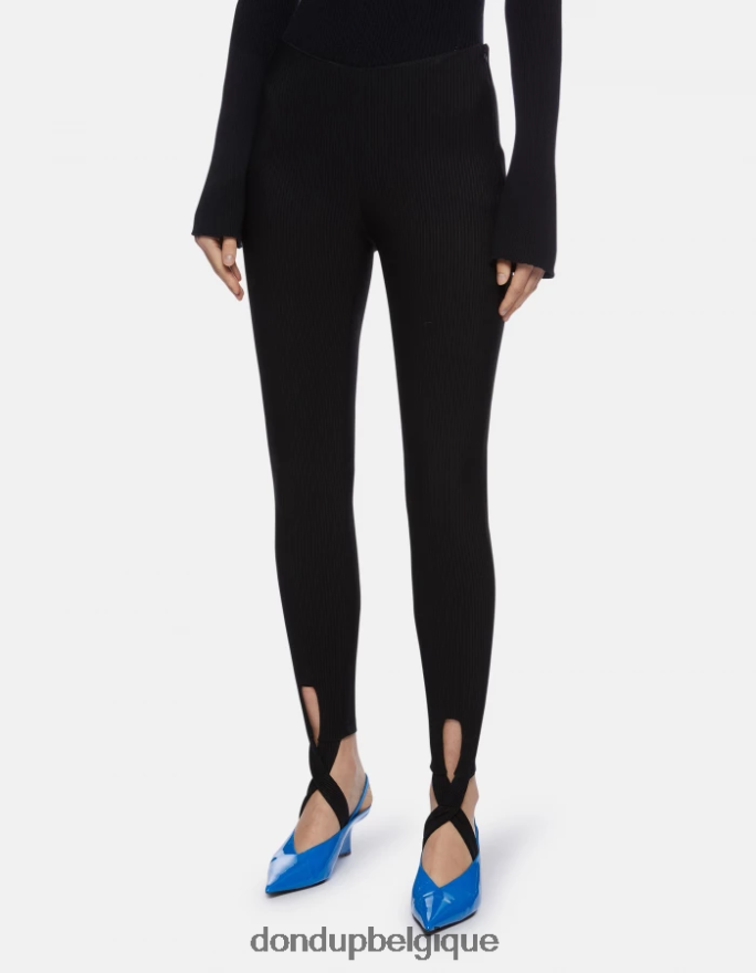 femmes vêtements DONDUP noir legging en jersey amy 8826D0144