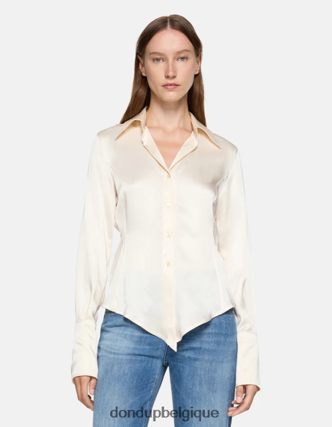 femmes vêtements DONDUP baudet chemise slim en satin 8826D0253