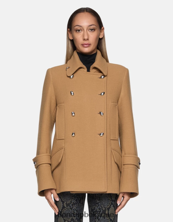 femmes vêtements DONDUP cannelle caban en tissu à double boutonnage 8826D0345