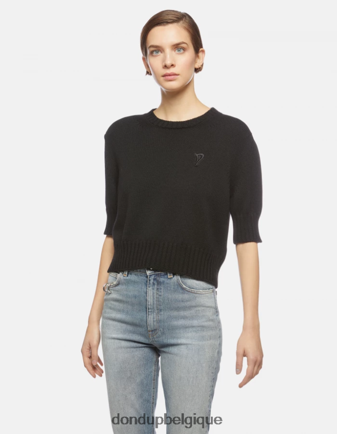 femmes vêtements DONDUP noir pull à col rond en laine 8826D0332