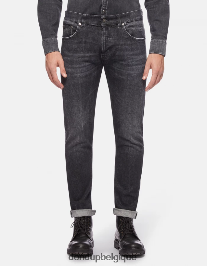 Hommes vêtements DONDUP noir jean iconique en denim stretch coupe classique 8826D0641